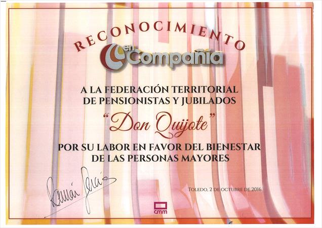 Placa de reconocimiento. 